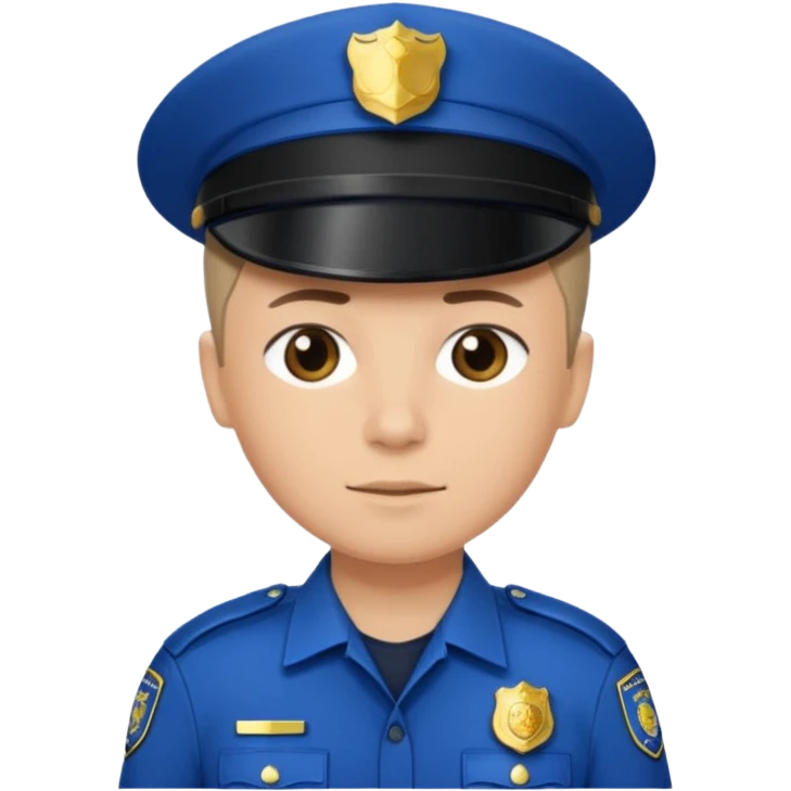Police man wearing Blue uniform without hat or cap emoji