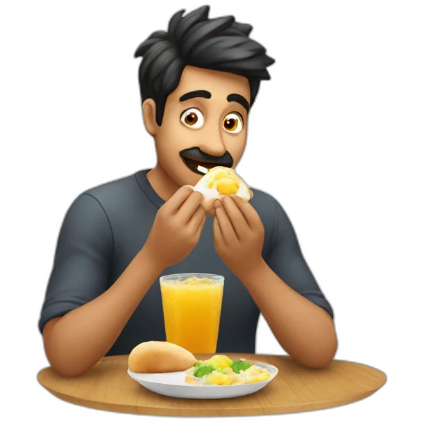 man eating pani puri emoji