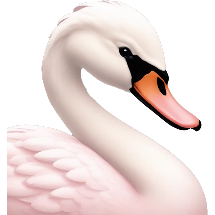 pastel pink swan with a light pink bow emoji
