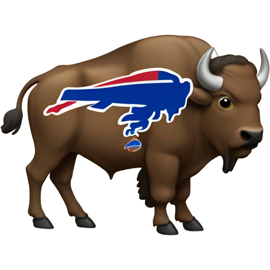 A brown buffalo wearing a blue bills jersey emoji