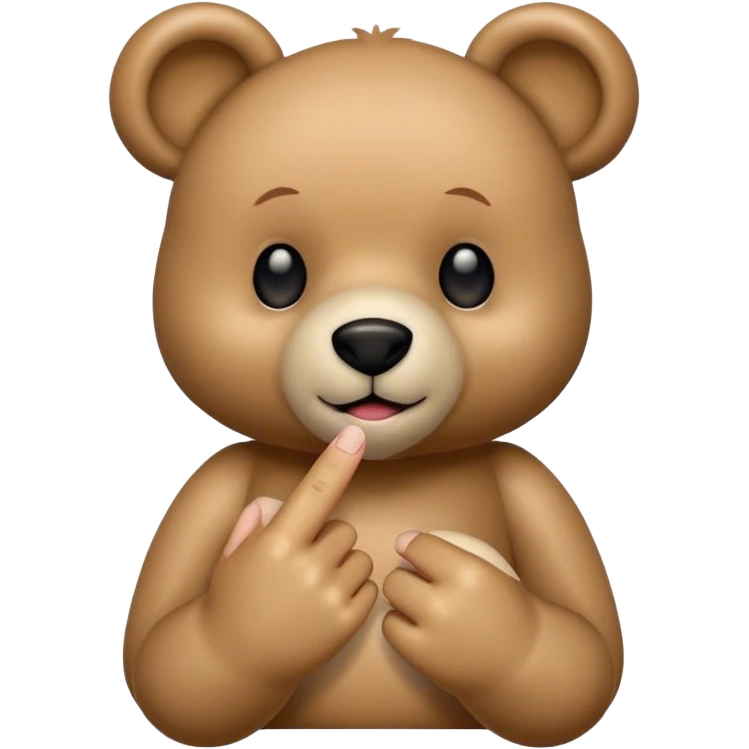 Teddy bear Mindel finger emoji