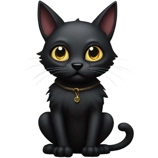 scared black medieval cat, gothic style emoji