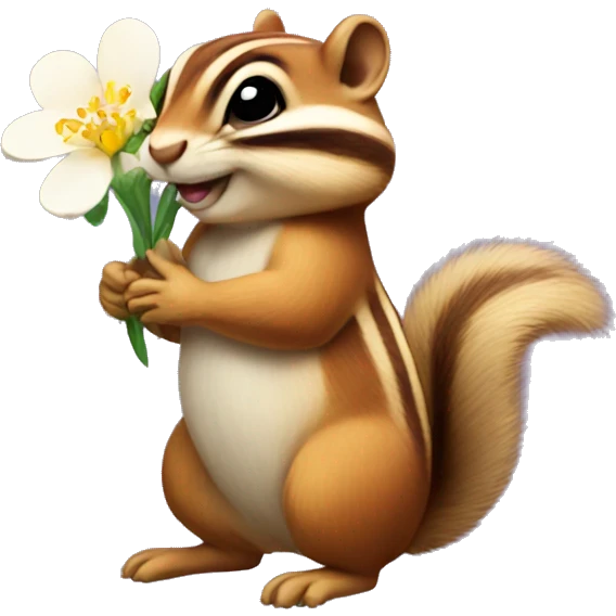 Chipmunk with flowers emoji