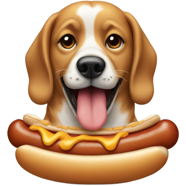 dog eating a hotdog emoji