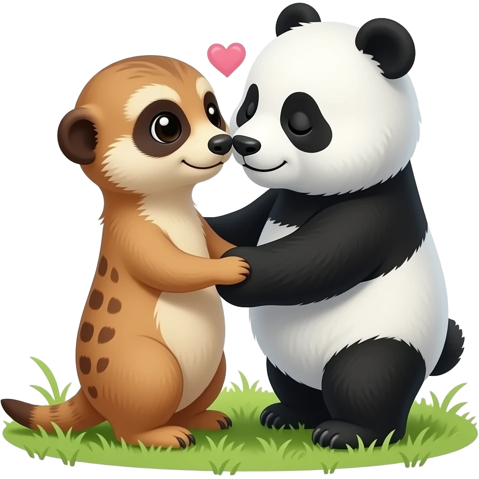 meerkat and panda in love emoji