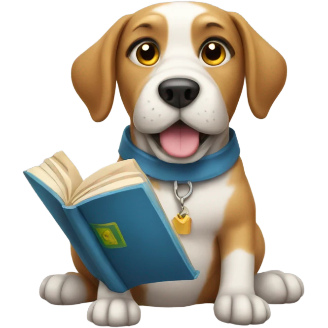 dog with a book emoji