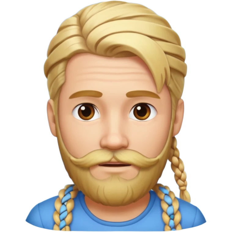 sakalı ve örgülü saçı olan sarışın adam emoji