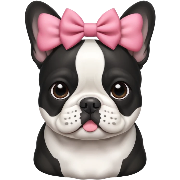 French bulldog with bows around its ears  emoji