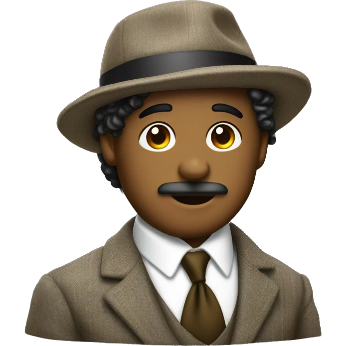 Gentleman wearing tweed suit with curly neck long hair poking out of a flat cap emoji