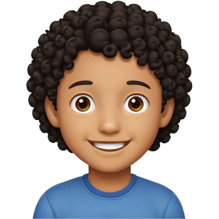 curly black haired kid emoji