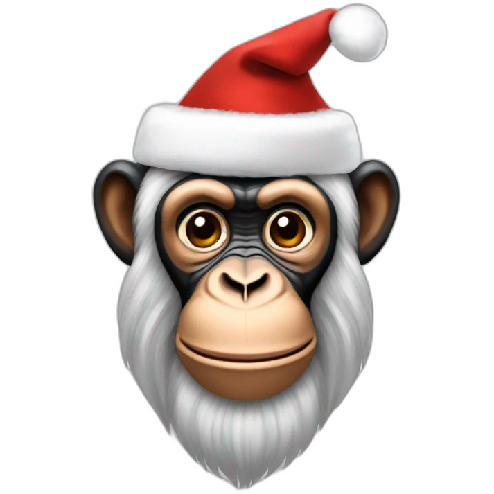 Chimpanzee as a santa with a white beard emoji