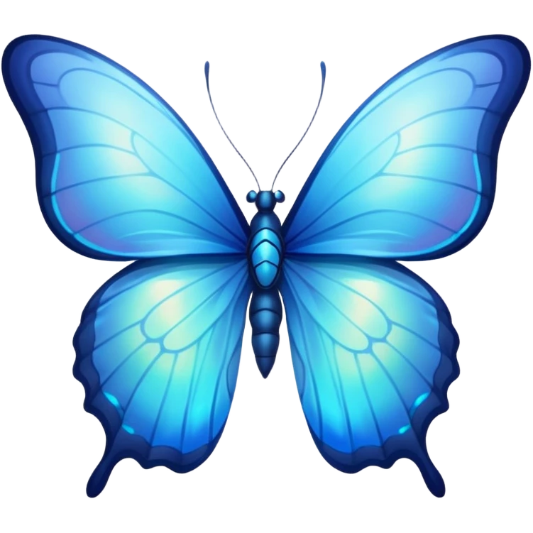 blue elegant glowing butterfly emoji