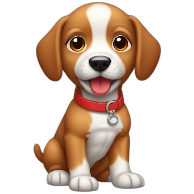 Baby dog with a red sweat emoji