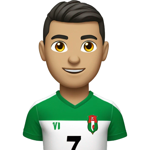 Cristiano Ronaldo wearing the Algerian football t-shirt number 7 emoji
