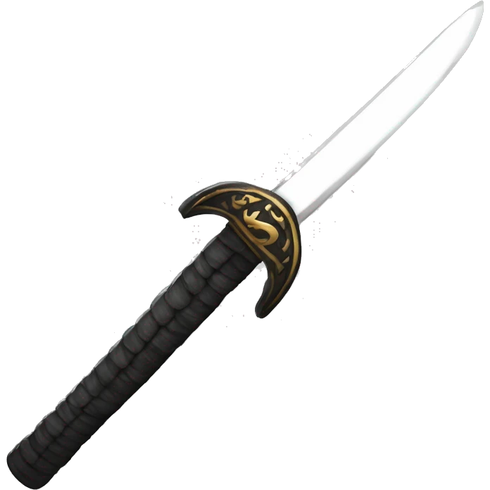 Katana with white handle and black edge emoji
