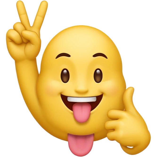 emoji with tongue sticking out and one hand touching middle finger and thumb emoji