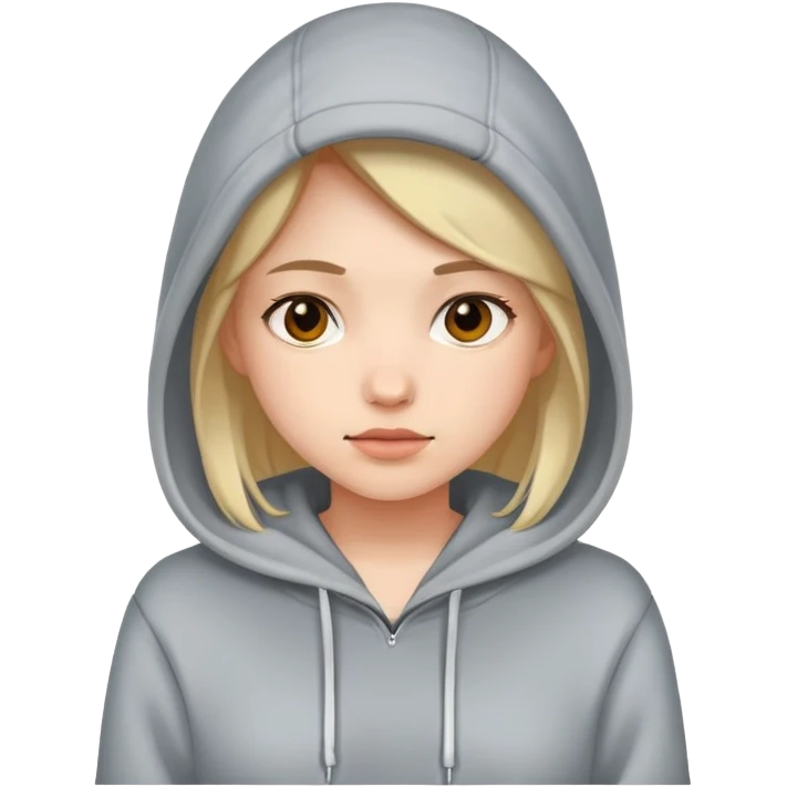 Girl wearing a hoodie emoji