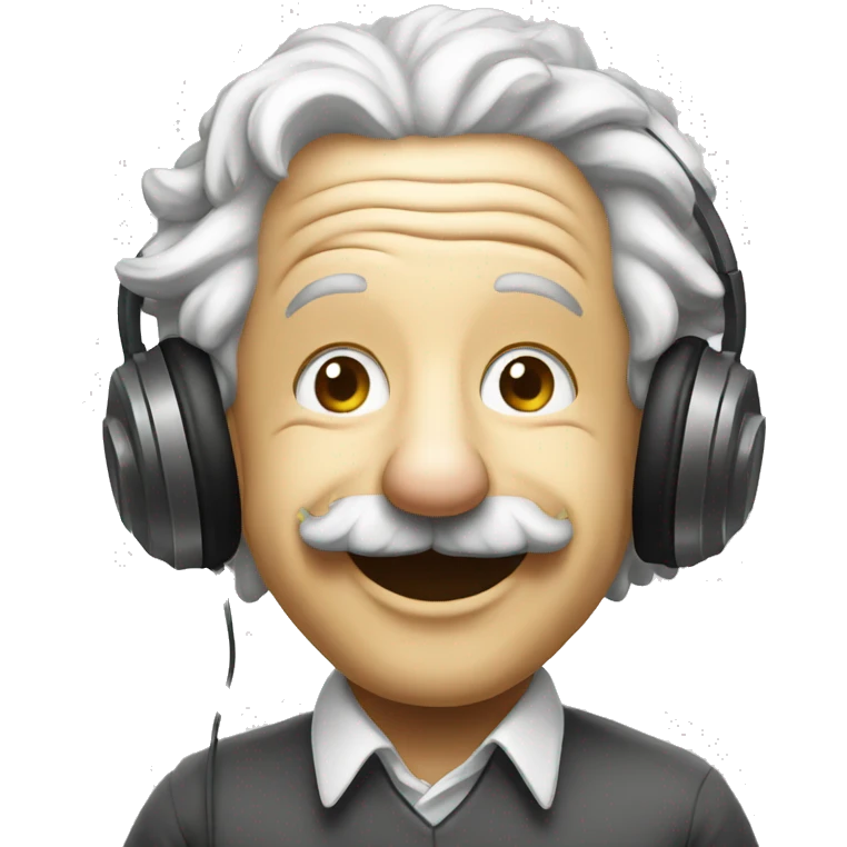 albert einstein happy listening music emoji