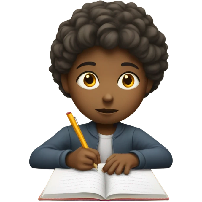 child studies hard emoji