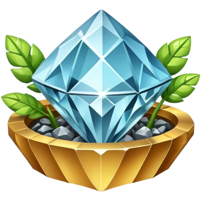 diamond cutting plant emoji