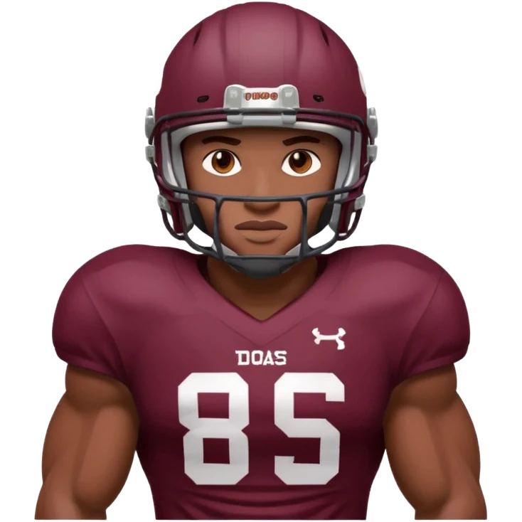 college football player Maroon color ( face and Helmet ) emoji