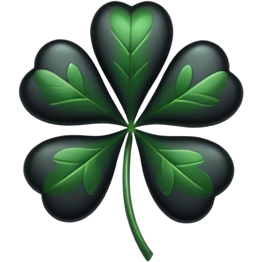 Black five leaf clover  emoji