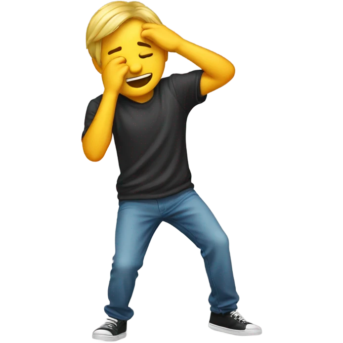 Guy doing the dab emoji