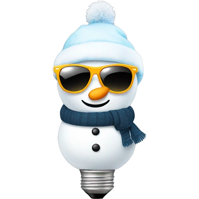 snowman light bulb with sunglasses emoji