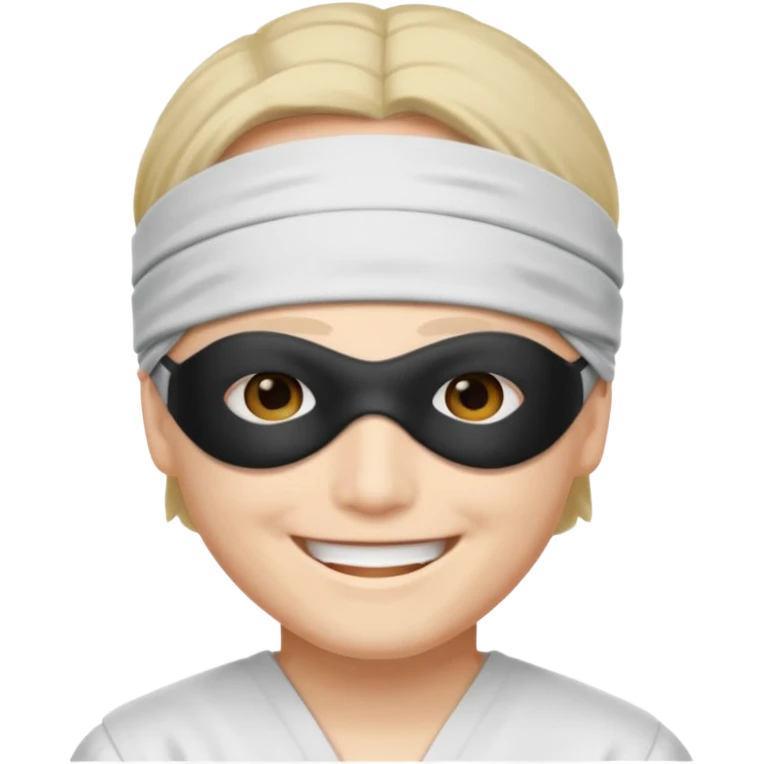 Gözleri bağlı sırıtan bir gojo satoru emoji