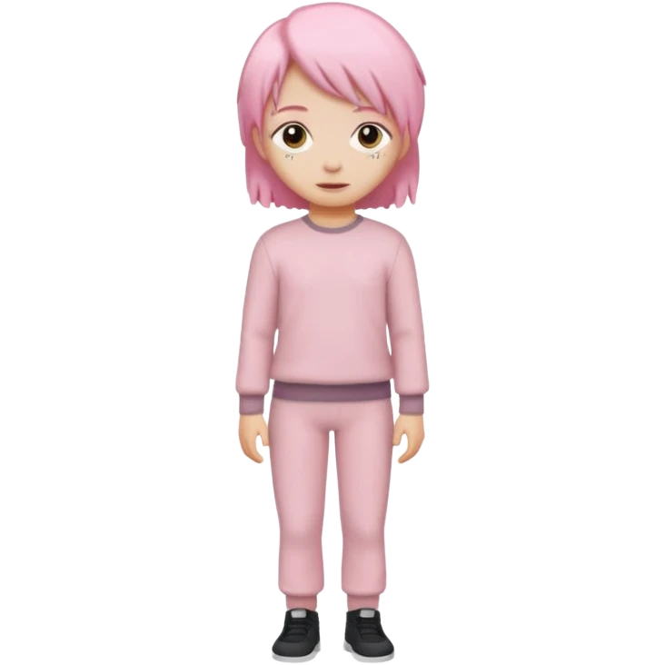 Beige full body hourse with soft pink hair emoji