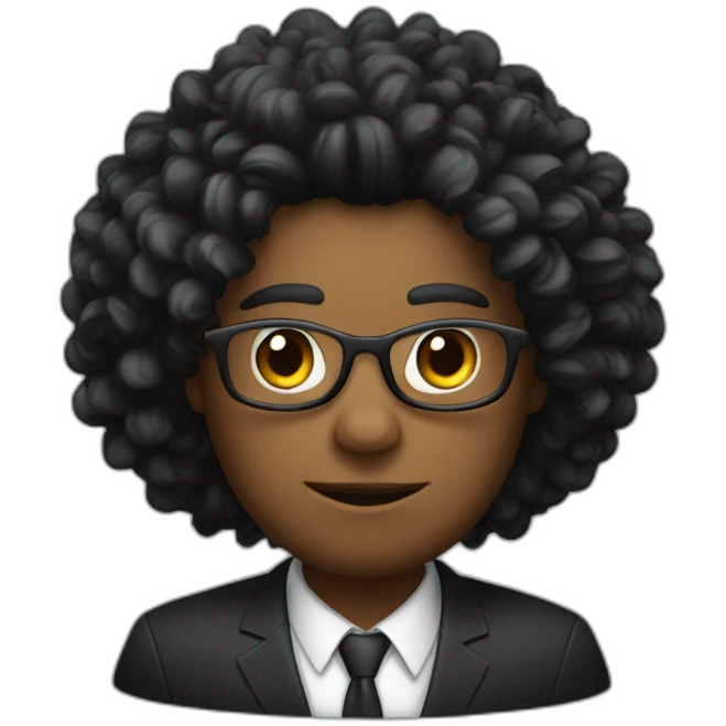 Un noir avec des cheveux frisés emoji