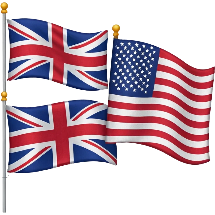 british flag and AMERICAN flag emoji