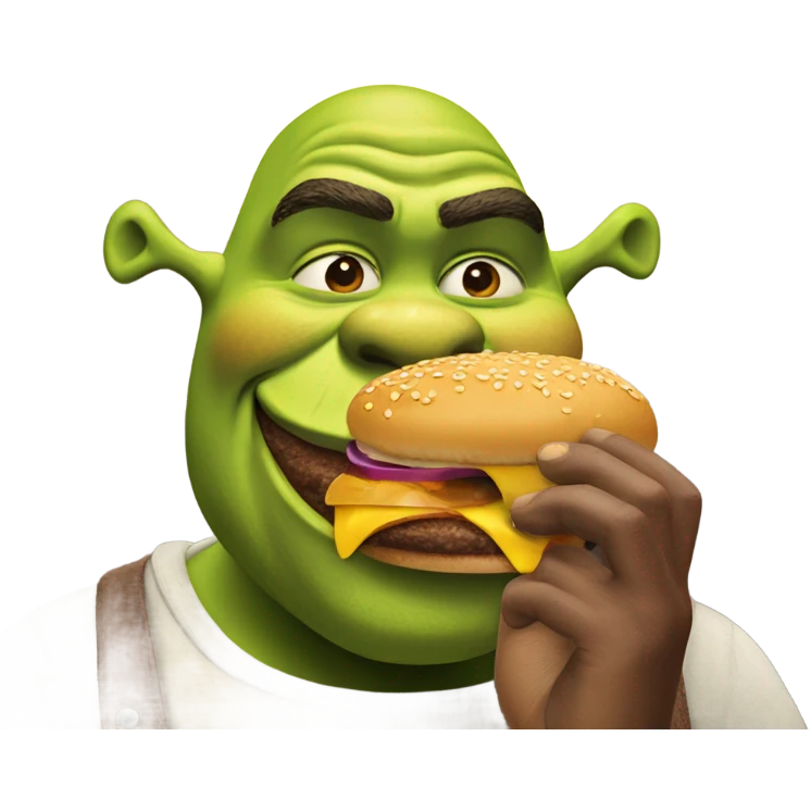 Shrek eating burger  emoji