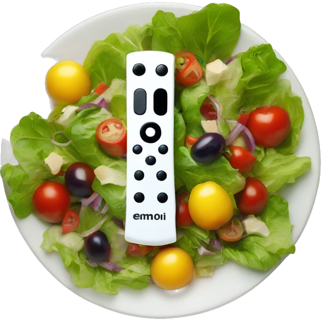 wii remote in a salad emoji
