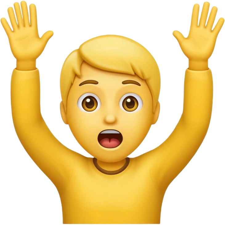 Emoji with shocked expression with hands in air emoji