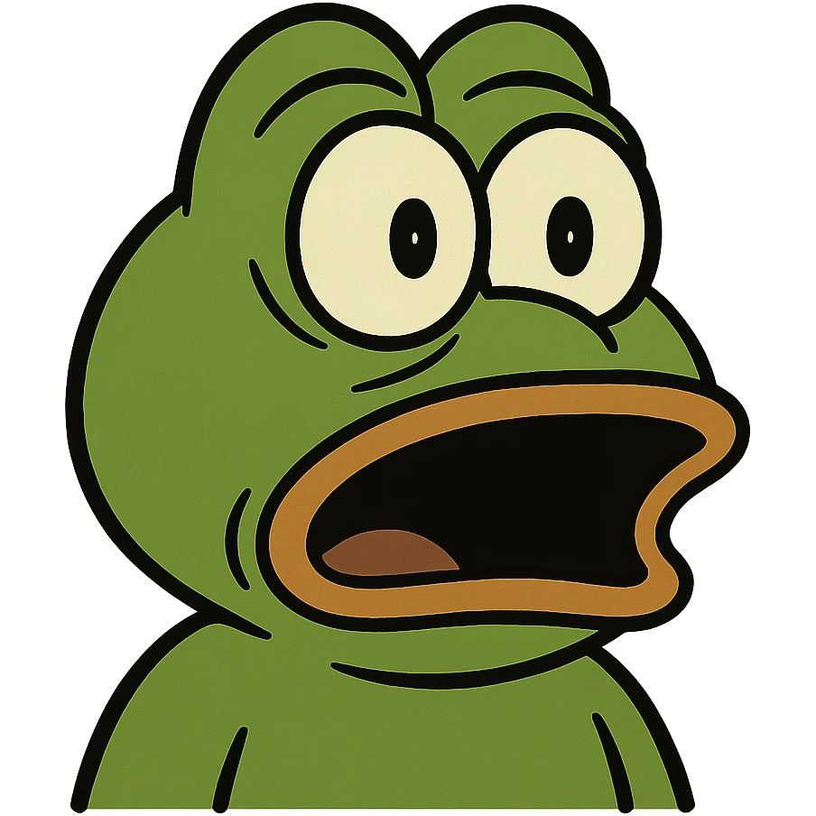 pepe the frog, surprised expression emoji