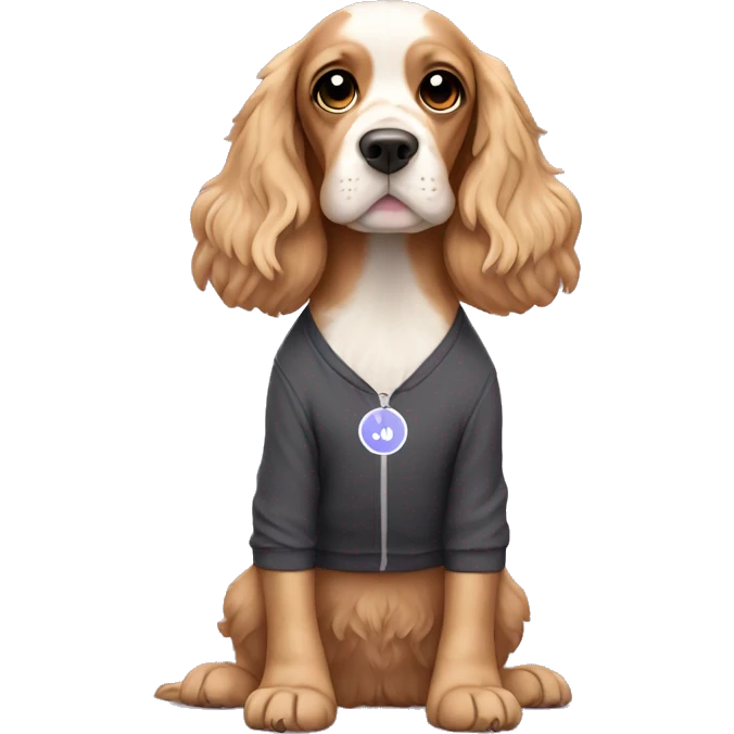 cocker spaniel wearing a yoga outfit emoji