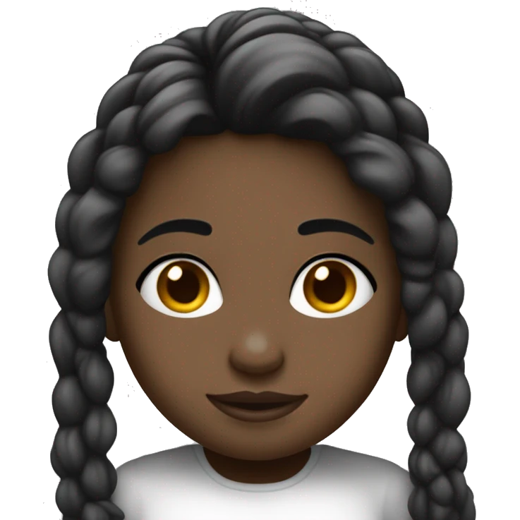 Crea una niña de pelo negro y blanca durmiendo emoji