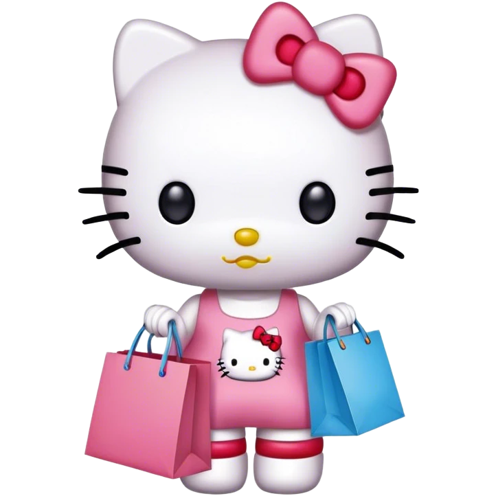 Hello kitty with shopping  emoji