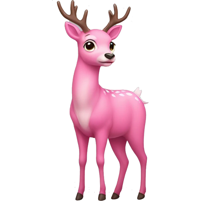 Pink deer emoji