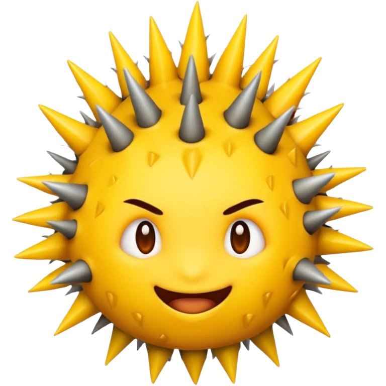 an standard yellow emoji with thorns emoji