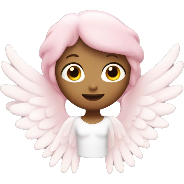 Light pink star with white angel wings emoji
