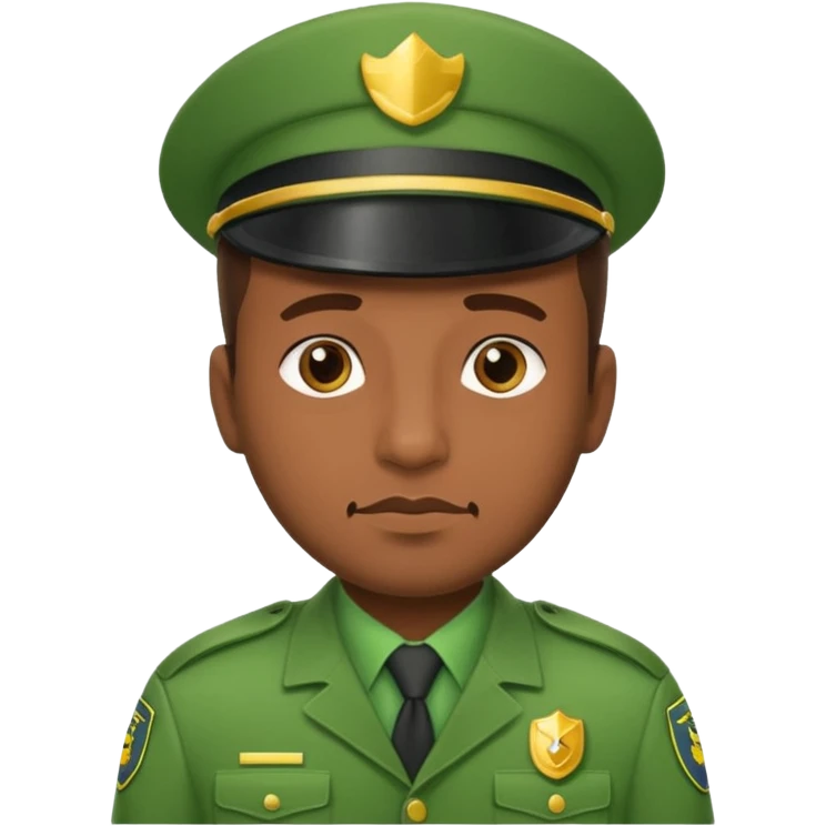man Security guard green dress emoji