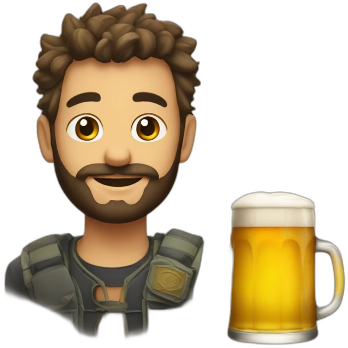 Karris avec une bière emoji