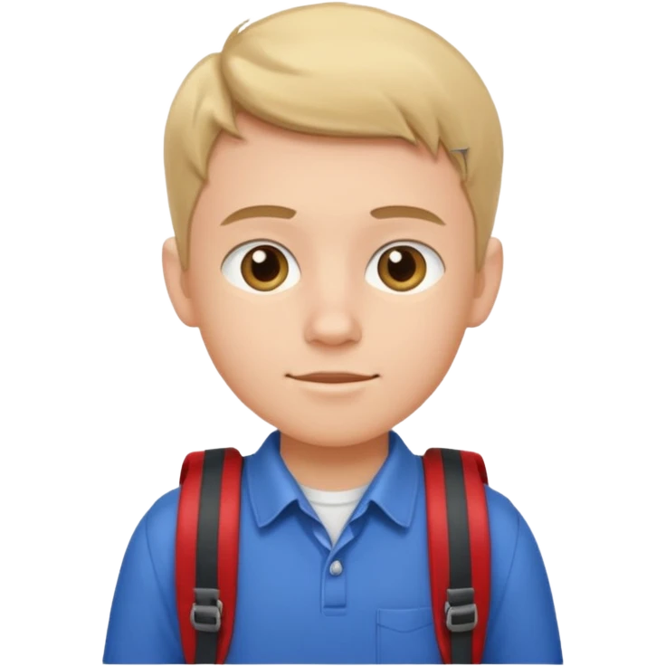 a young student boy with the backpack emoji