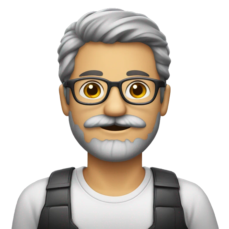 homem careca com bigode e oculos emoji