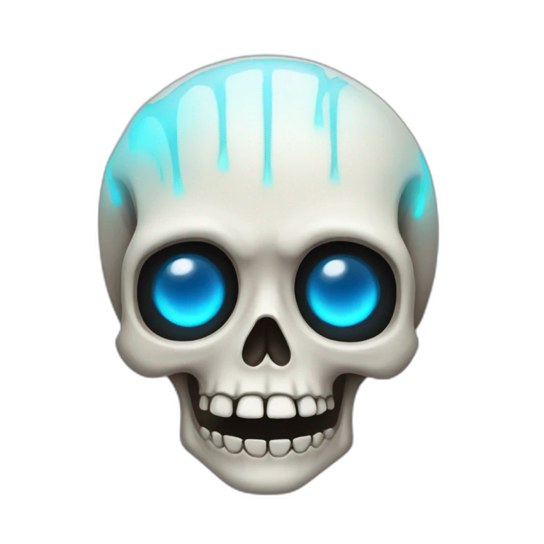Skeleton with blue glowing eyes emoji