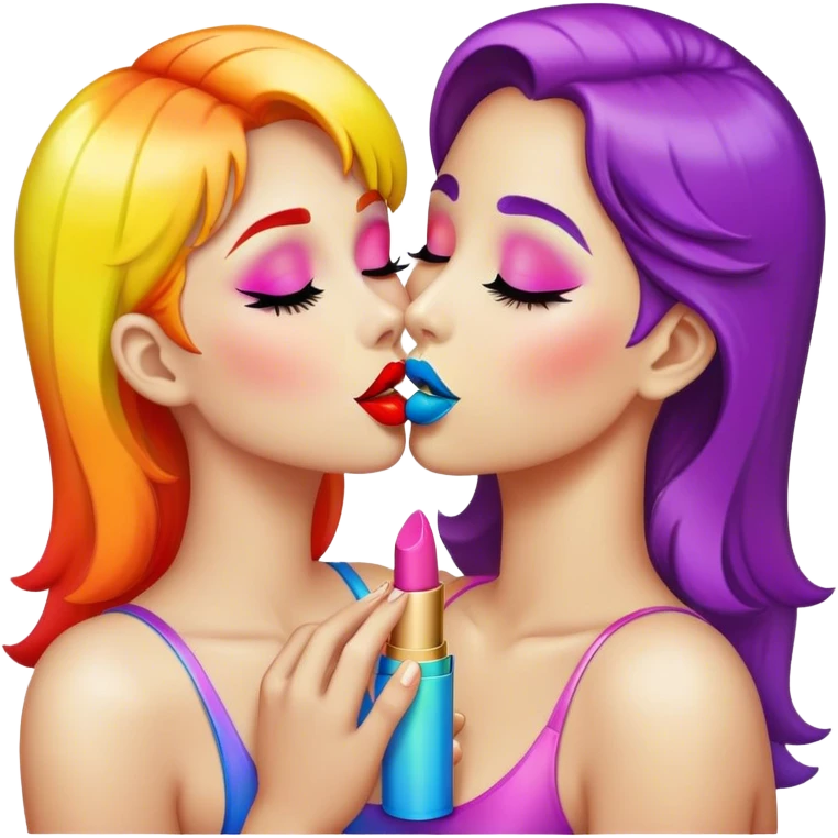 Rainbow kisses emoji