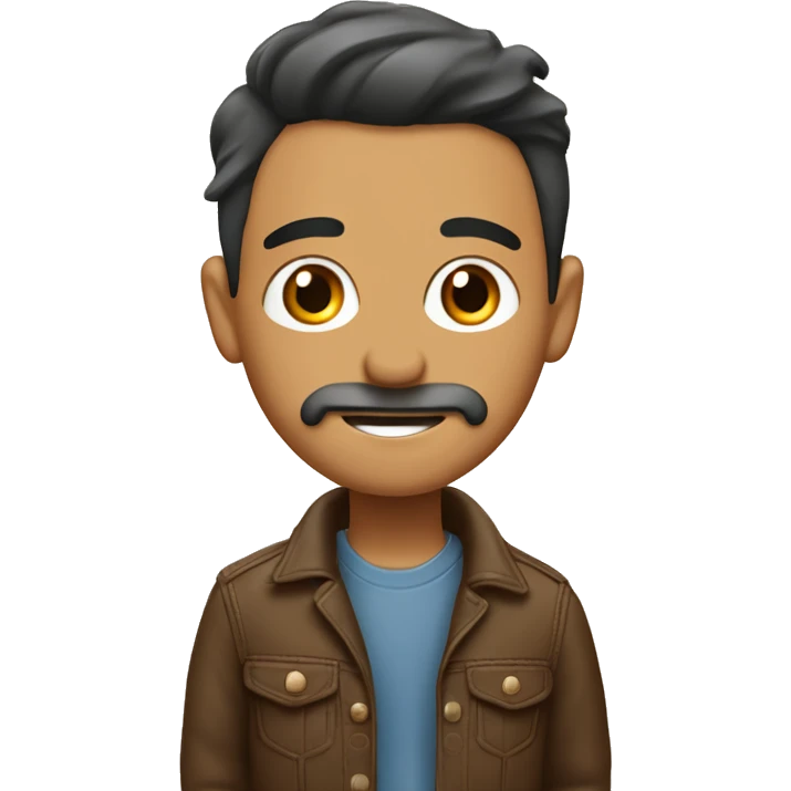 Chico de piel no tan café con ropa frío emoji