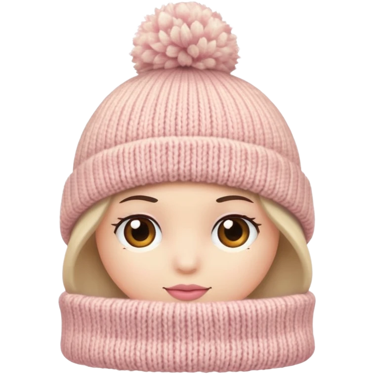 Light pink and beige winter hat (just the hat) emoji